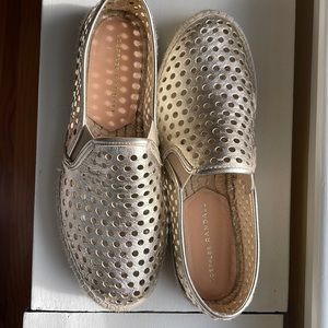 Loeffler Randall Gold Leather Espadrilles 38